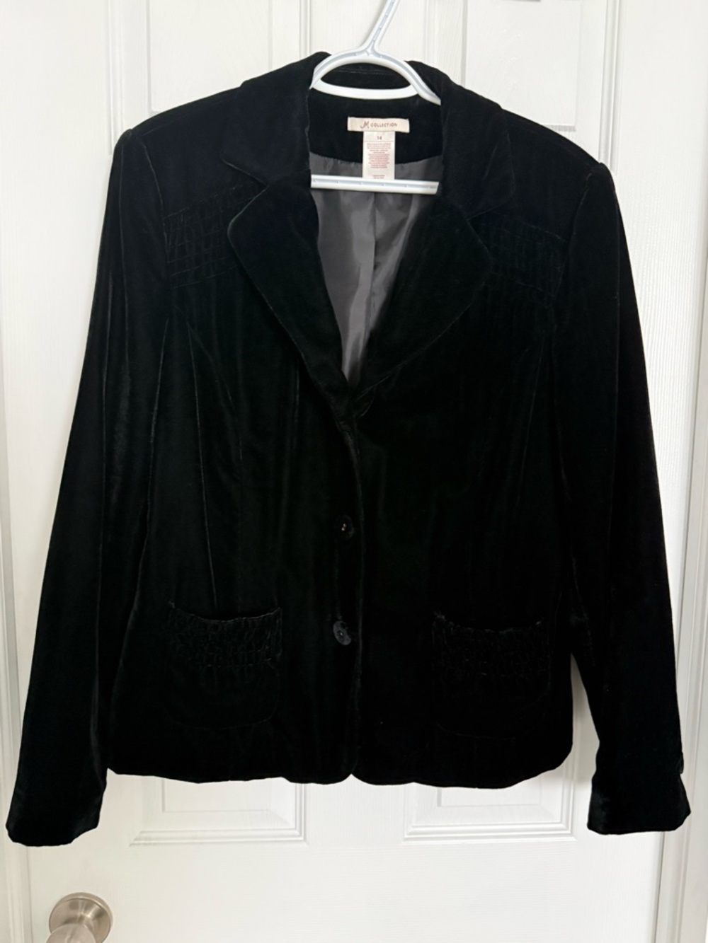JM Collection Black Velvet Blazer Jacket
